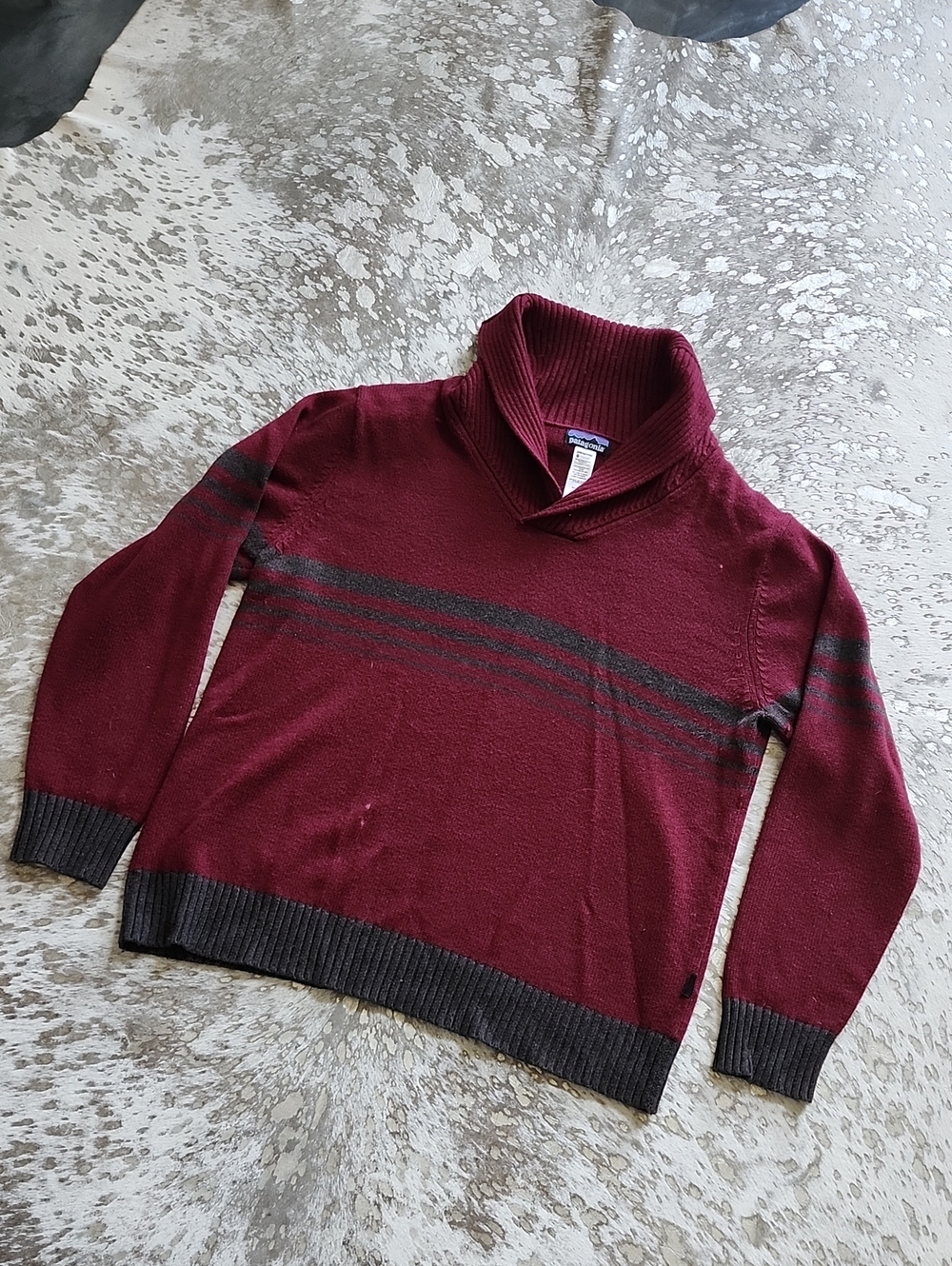 Patagonia Decanter Lambswool Nylon Men's Sweater Shawl Collar SzXL